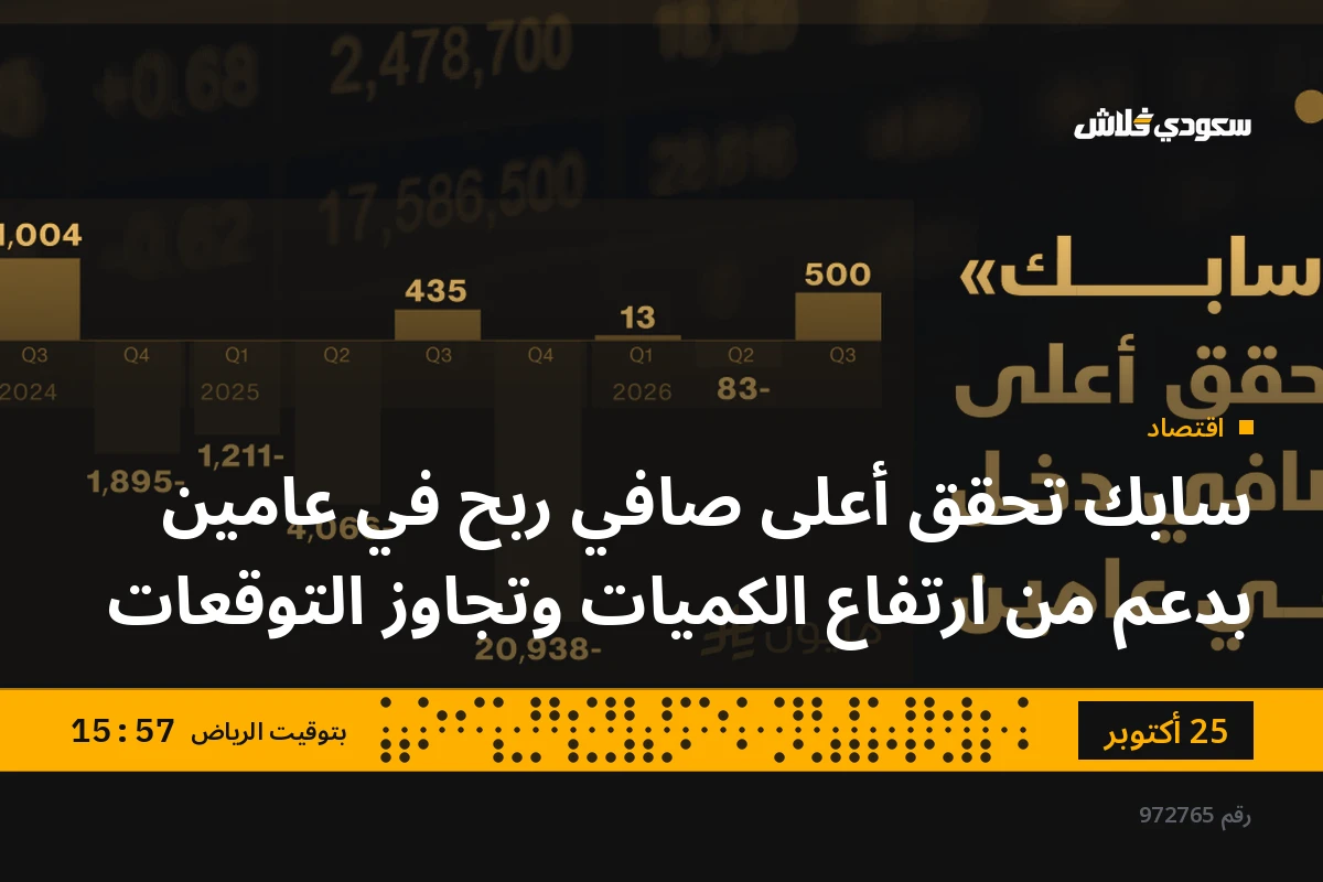 سابك تحقق أعلى صافي ربح في عامين بدعم من ارتفاع الكميات وتجاوز التوقعات