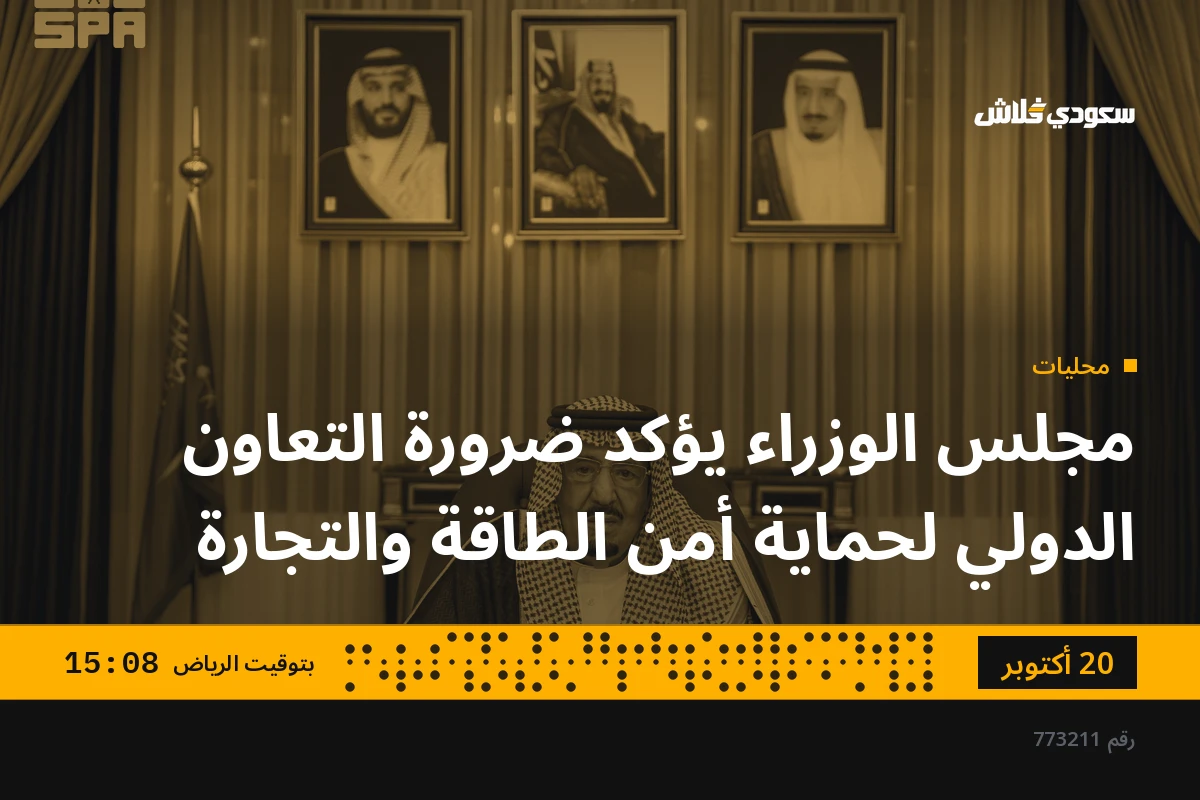 مجلس الوزراء يؤكد ضرورة التعاون الدولي لحماية أمن الطاقة والتجارة