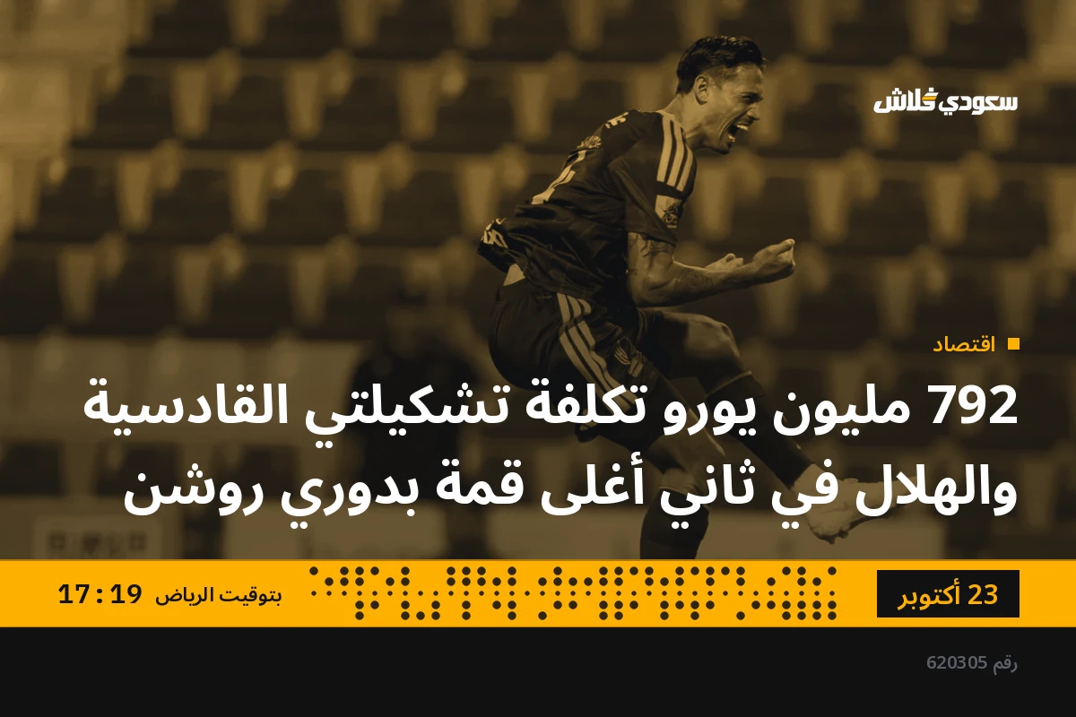 792 مليون يورو تكلفة تشكيلتي القادسية والهلال في ثاني أغلى قمة بدوري روشن