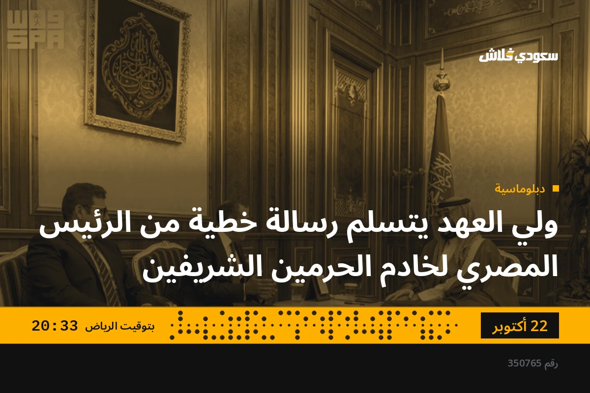 ولي العهد يتسلم رسالة خطية من الرئيس المصري لخادم الحرمين الشريفين