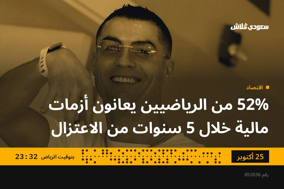 52% من الرياضيين يعانون أزمات مالية خلال 5 سنوات من الاعتزال