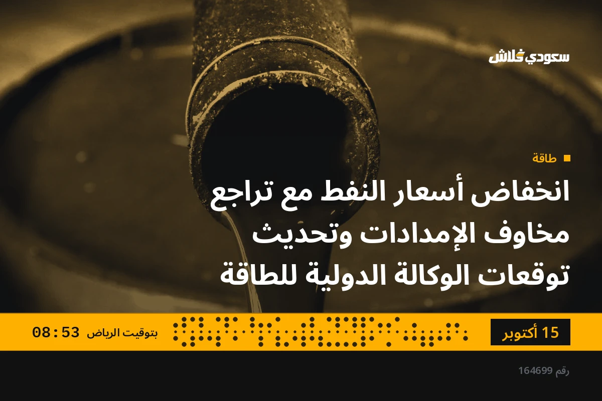 انخفاض أسعار النفط مع تراجع مخاوف الإمدادات وتحديث توقعات الوكالة الدولية للطاقة